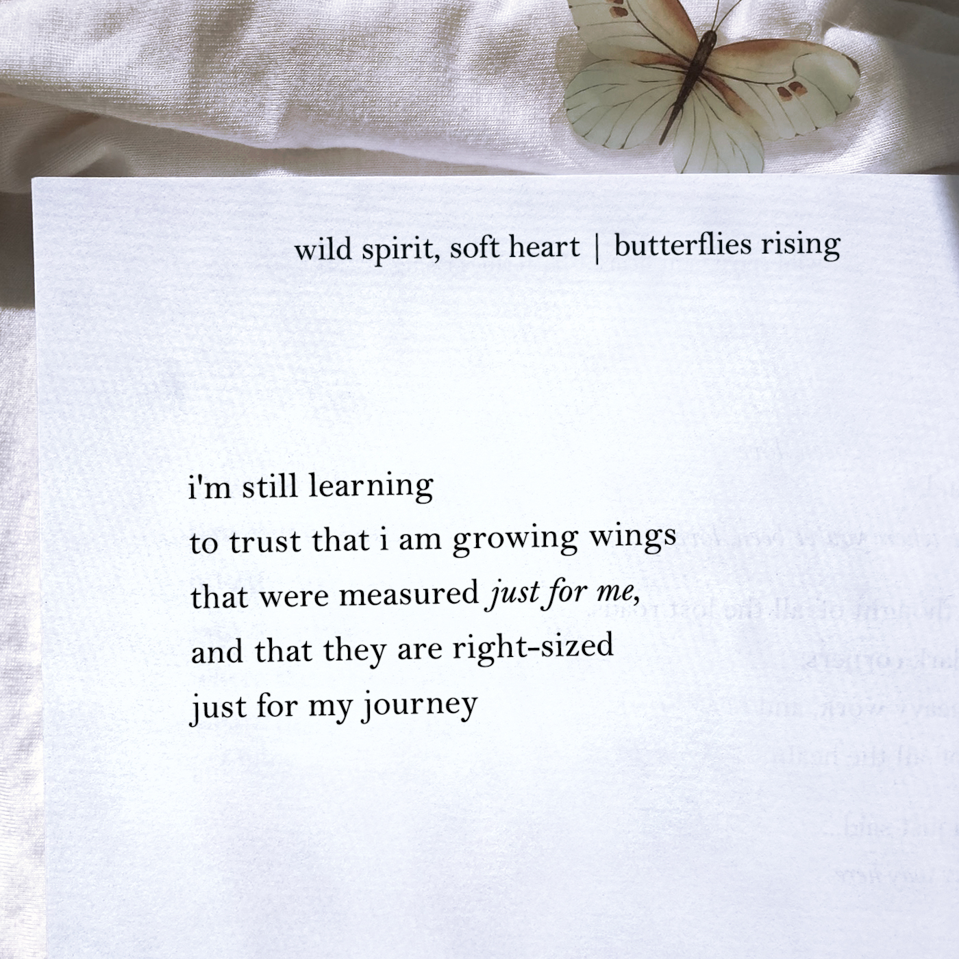 i'm still learning to trust that i am growing wings that were measured just for me