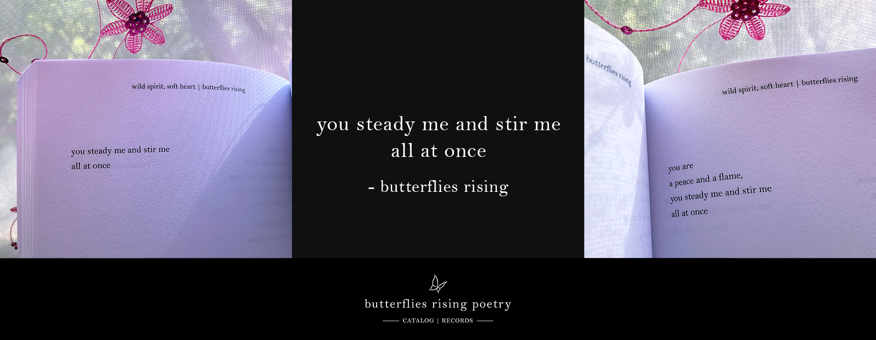 you steady me and stir me all at once quote / poem set - butterflies rising