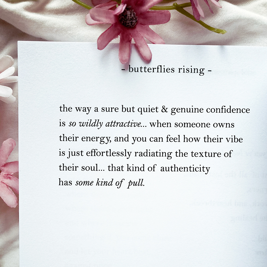 the way a sure but quiet & genuine confidence is so wildly attractive, when someone owns their energy
