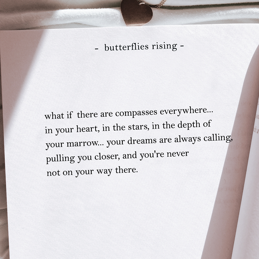 what if there are compasses everywhere... in your heart, in the stars, in the depth of your marrow. your dreams are always calling