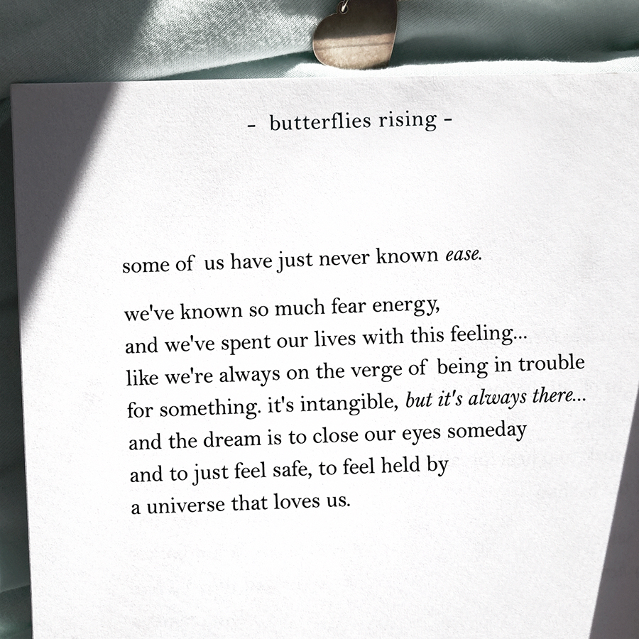 some of us have just never known ease. we've known so much fear energy, and we've spent our lives with this feeling