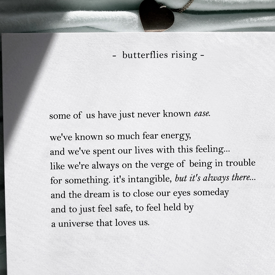 some of us have just never known ease. we've known so much fear energy, and we've spent our lives with this feeling