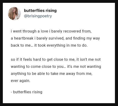 i went through a love i barely recovered from, a heartbreak i barely survived