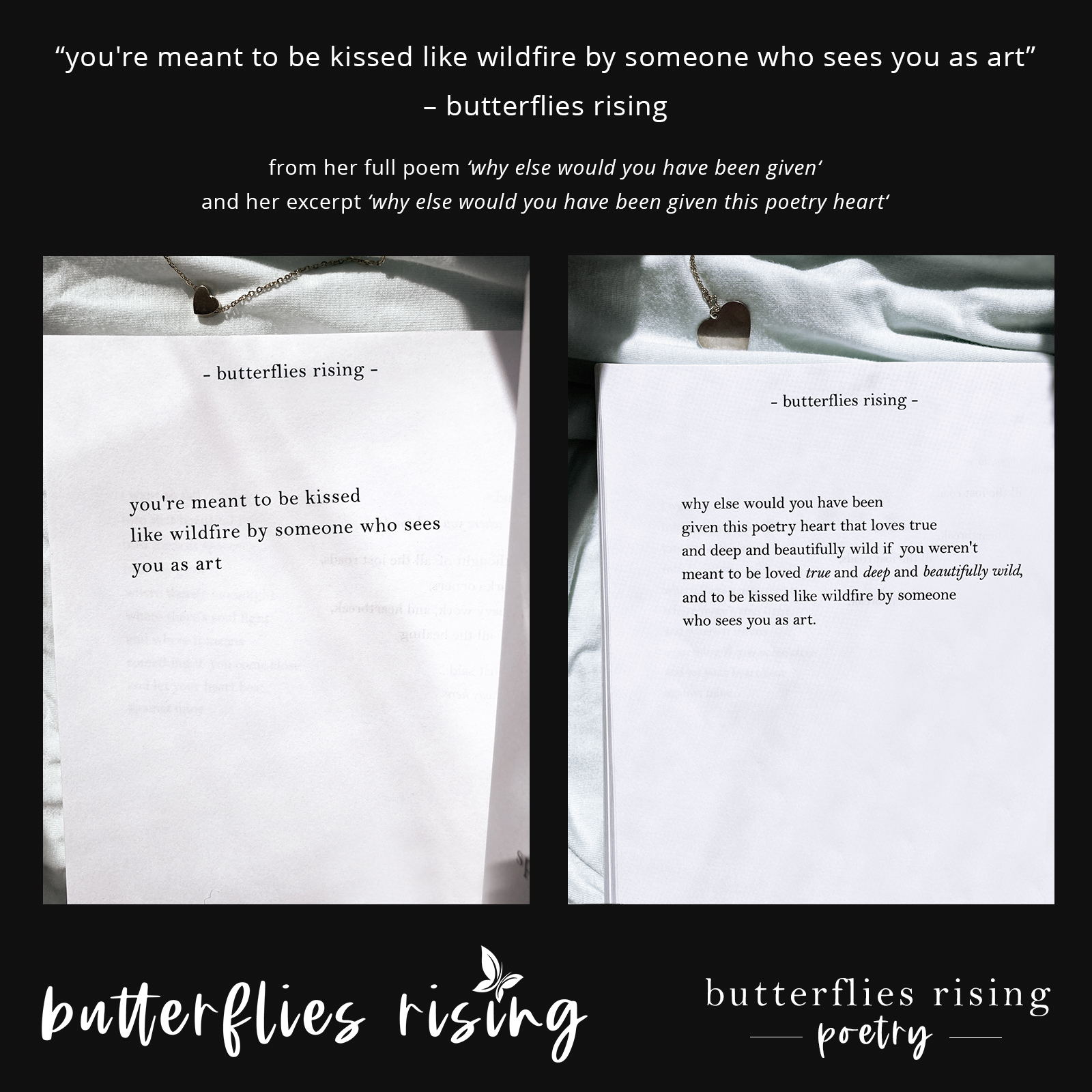 you're meant to be kissed like wildfire by someone who sees you as art