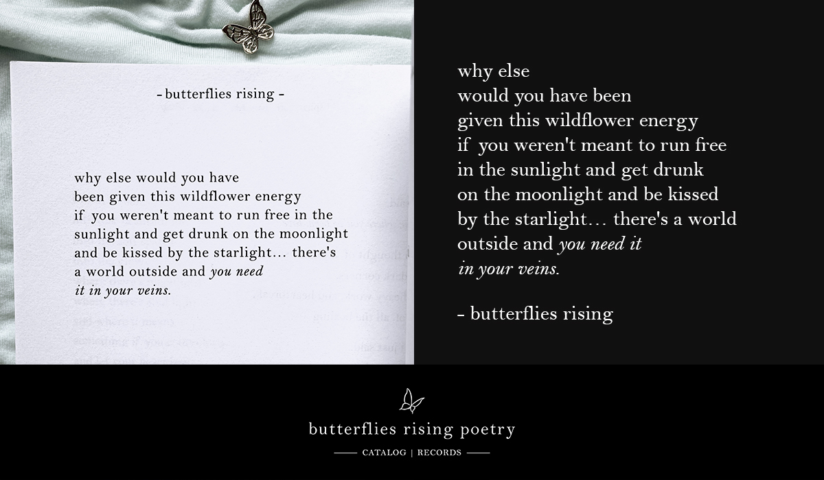 why else would you have been given this wildflower energy if you weren't meant to run free in the sunlight