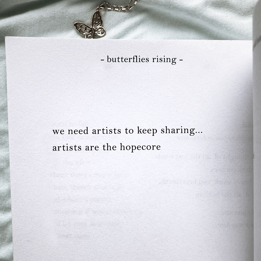we need artists to keep sharing... artists are the hopecore