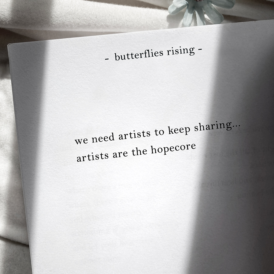 we need artists to keep sharing... artists are the hopecore
