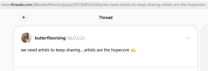 we need artists to keep sharing... artists are the hopecore