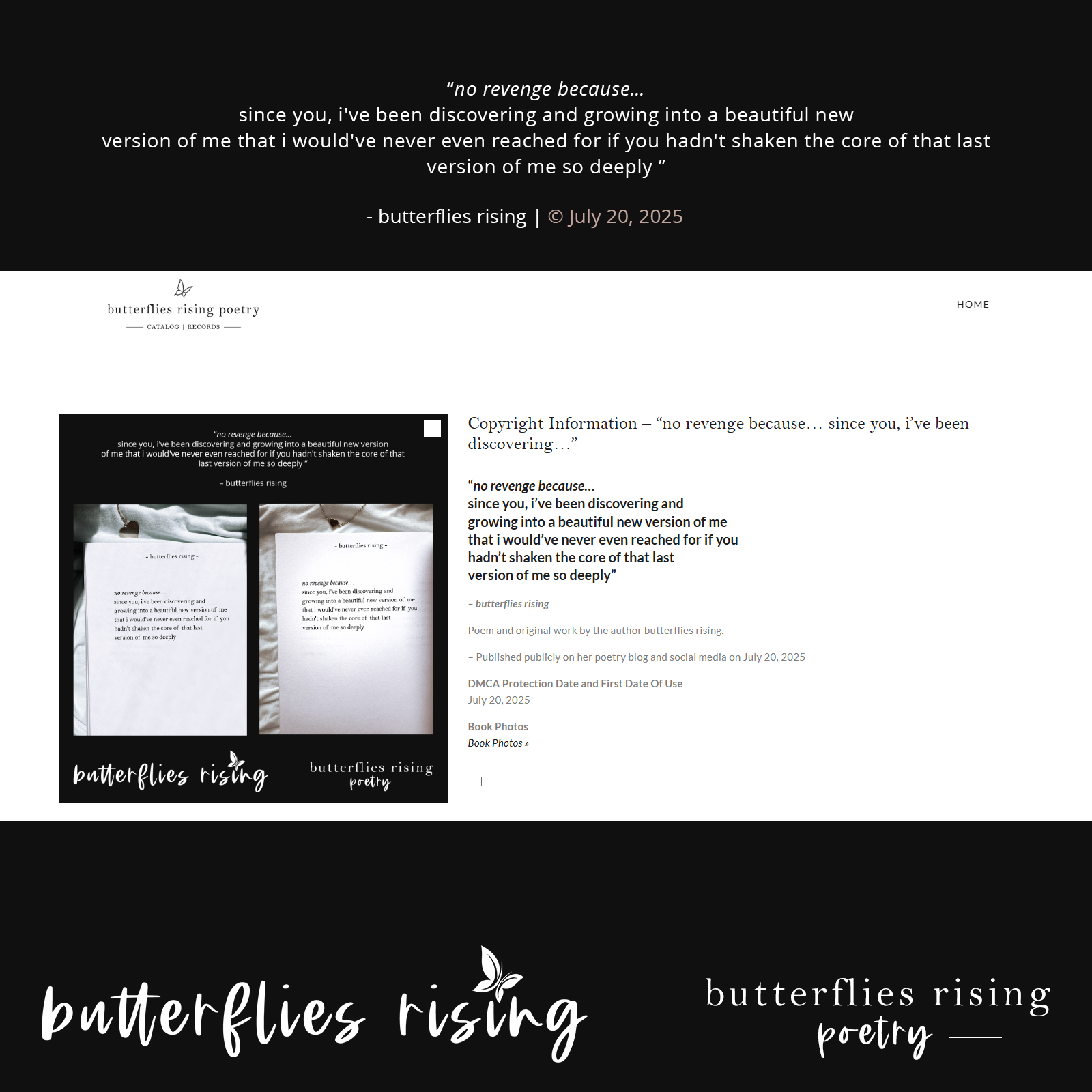 no revenge because… since you, i've been discovering and growing into a beautiful new version of me