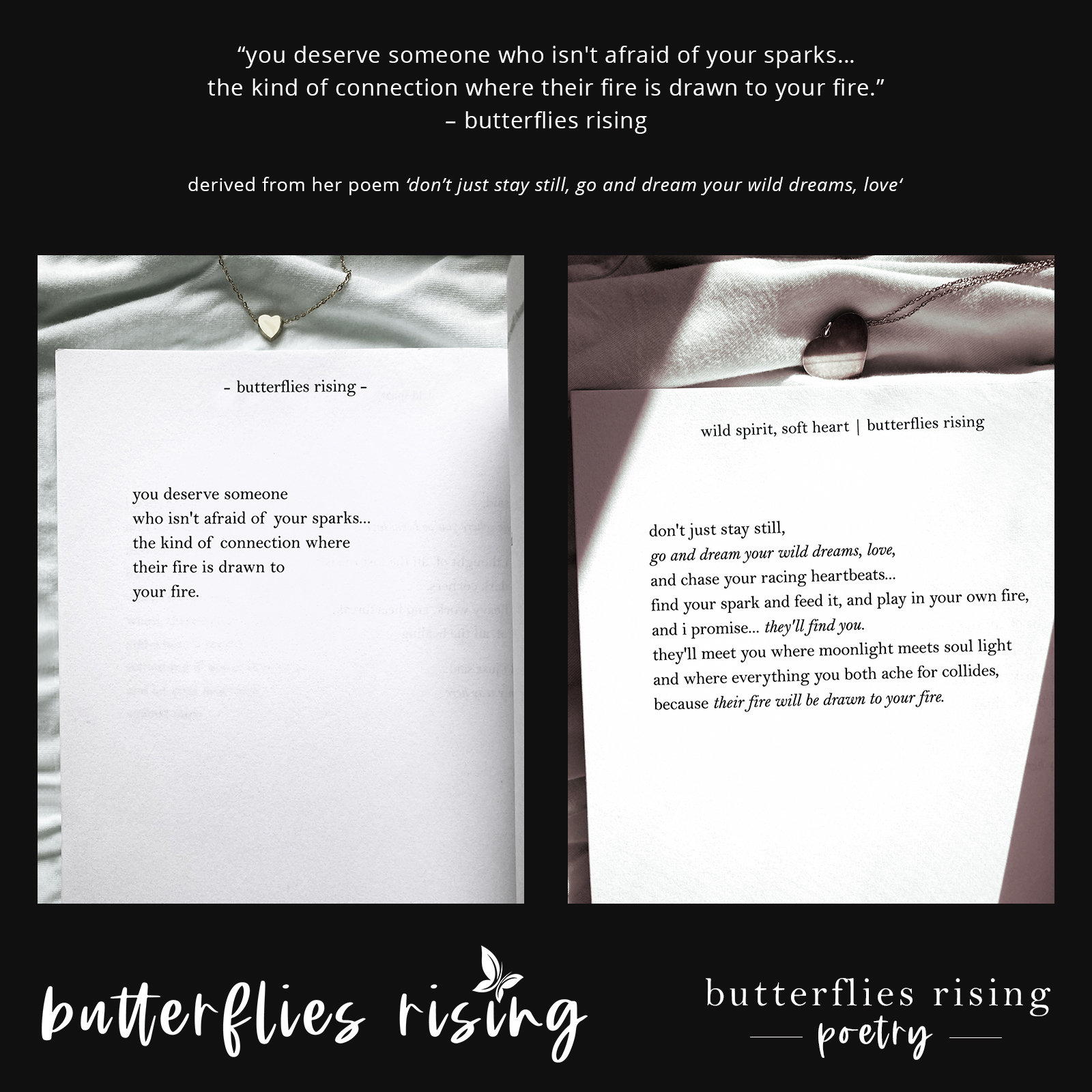 you deserve someone who isn't afraid of your sparks... the kind of connection where their fire is drawn to your fire.