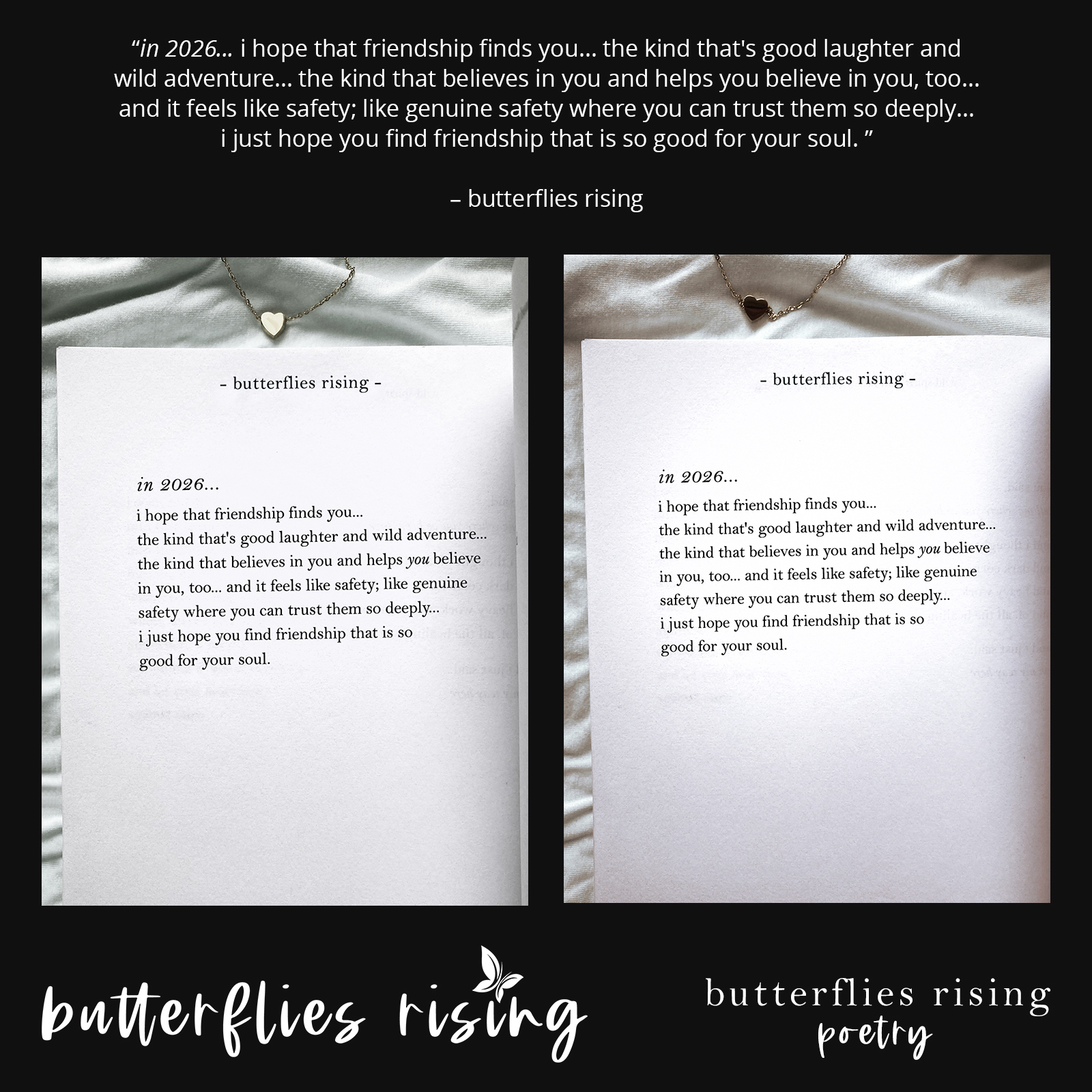 i hope that friendship finds you… the kind that's good laughter and wild adventure