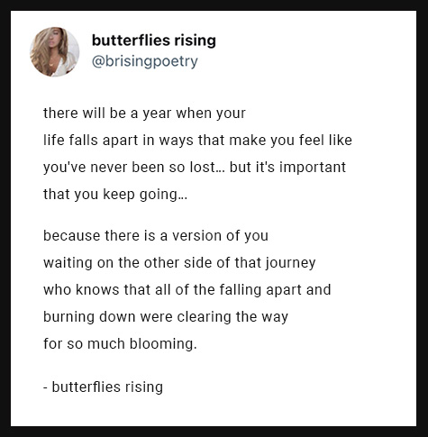 there will be a year when your life falls apart in ways that make you feel like you've never been so lost