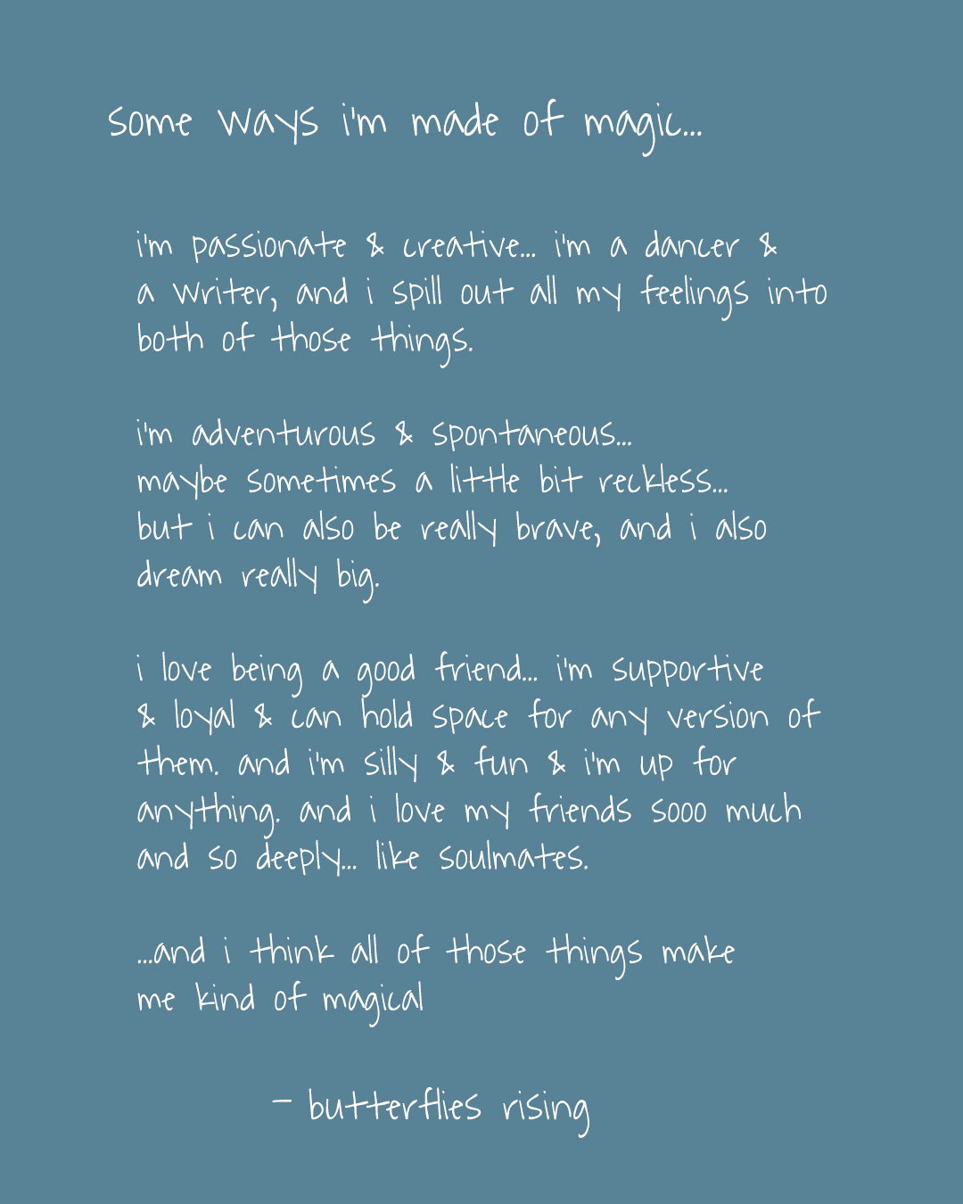 i'm passionate & creative... i'm a dancer & a writer, and i spill out all my feelings into both of those things