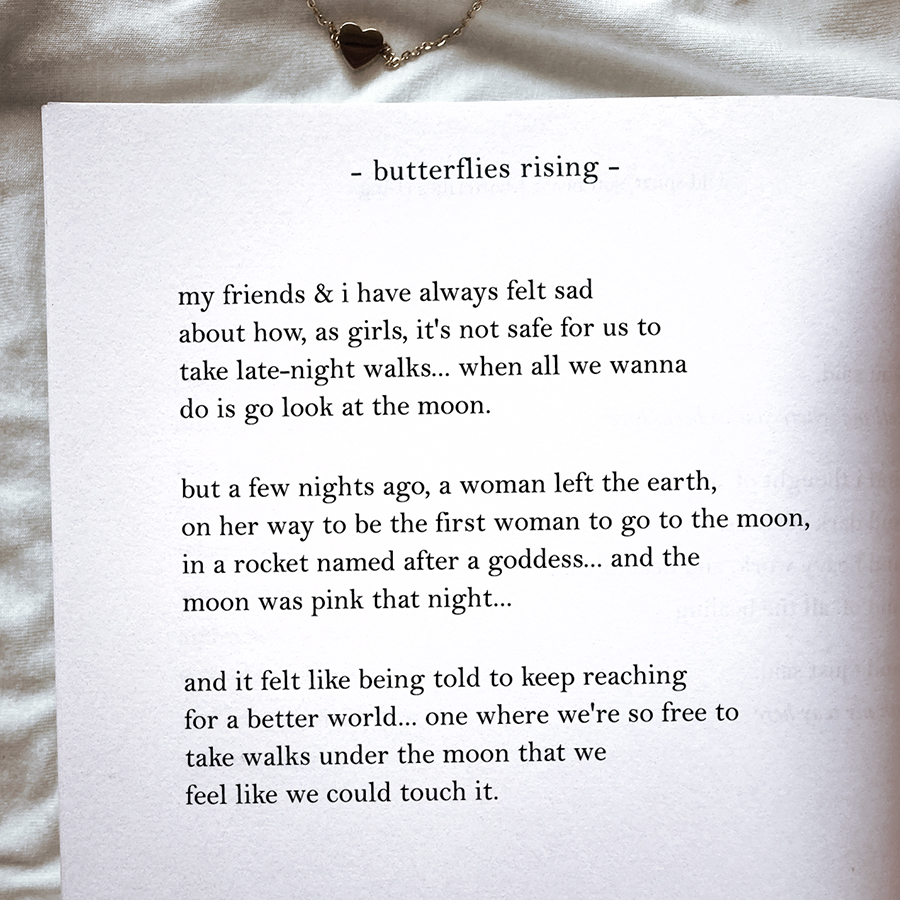 a few nights ago, a woman left the earth, on her way to be the first woman to go to the moon