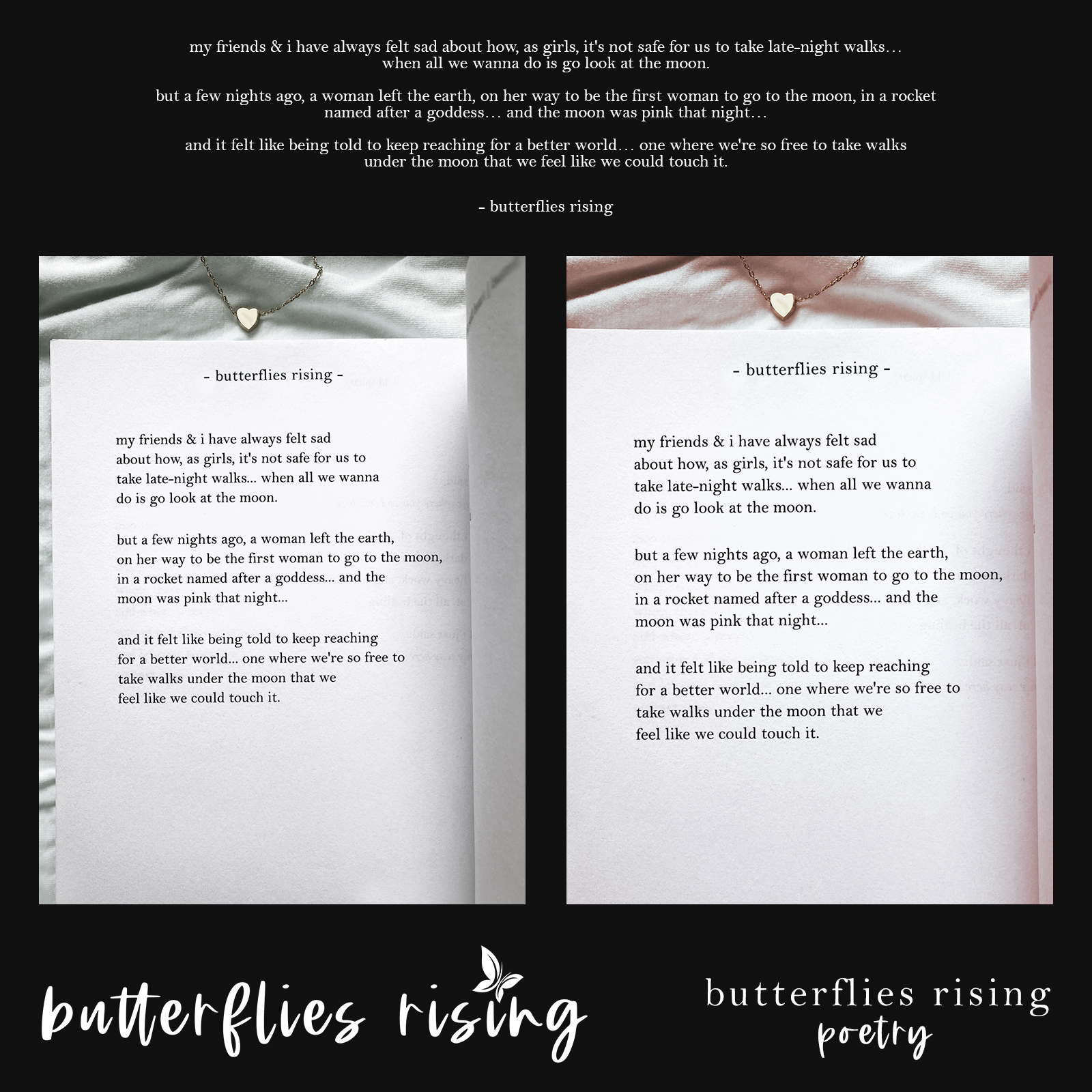 my friends & i have always felt sad about how, as girls, it's not safe for us to take late-night walks