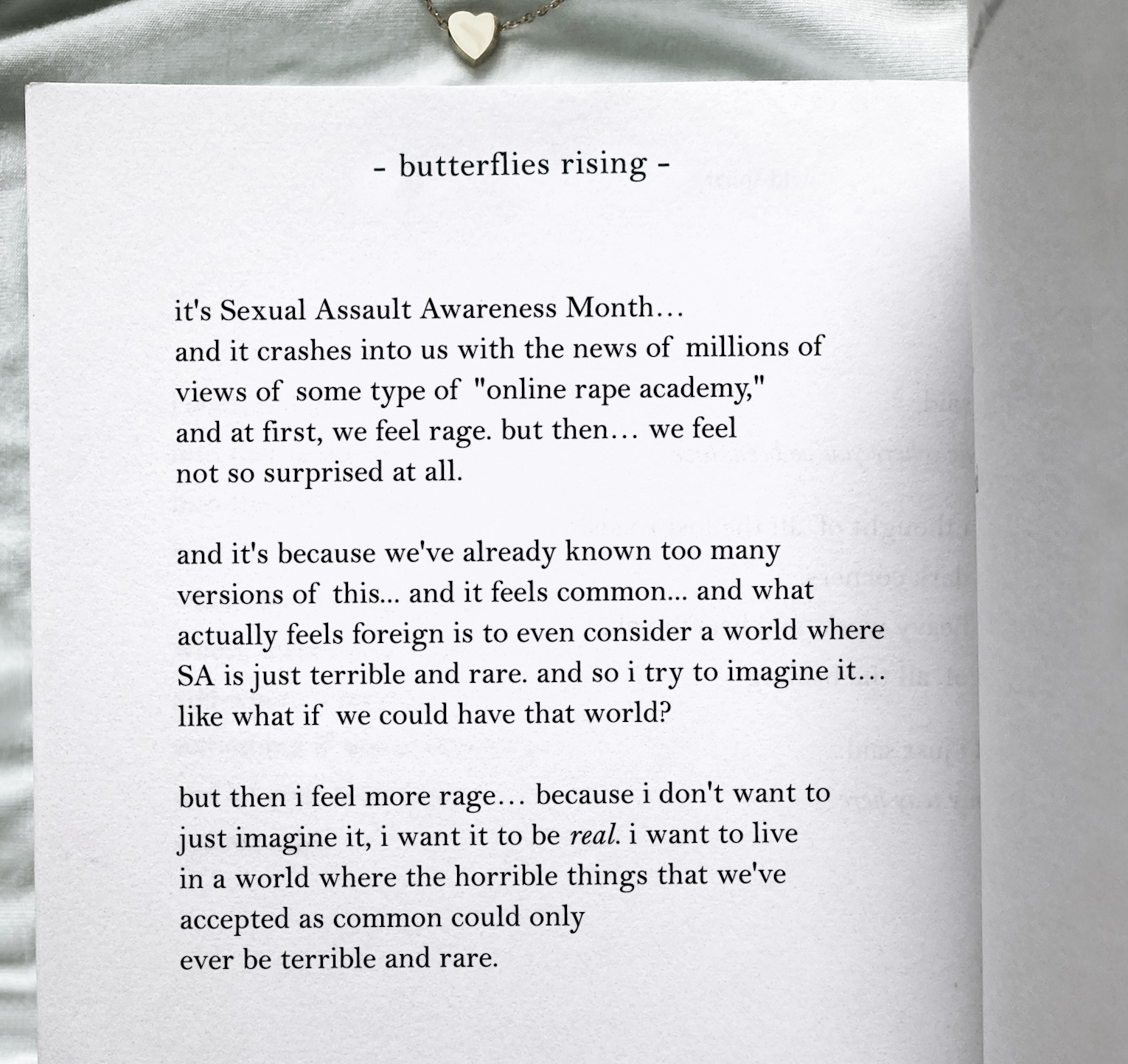 it's Sexual Assault Awareness Month... and it crashes into us with the news of millions of views of some type of online rape academy