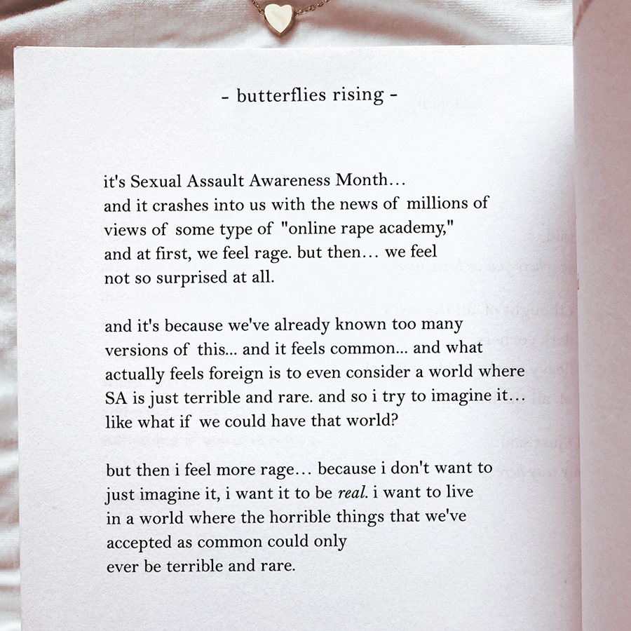 it's Sexual Assault Awareness Month... and it crashes into us with the news of millions of views of some type of online rape academy